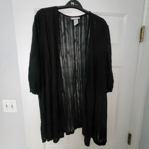 Catherine's NWT Black Sheer Cardigan